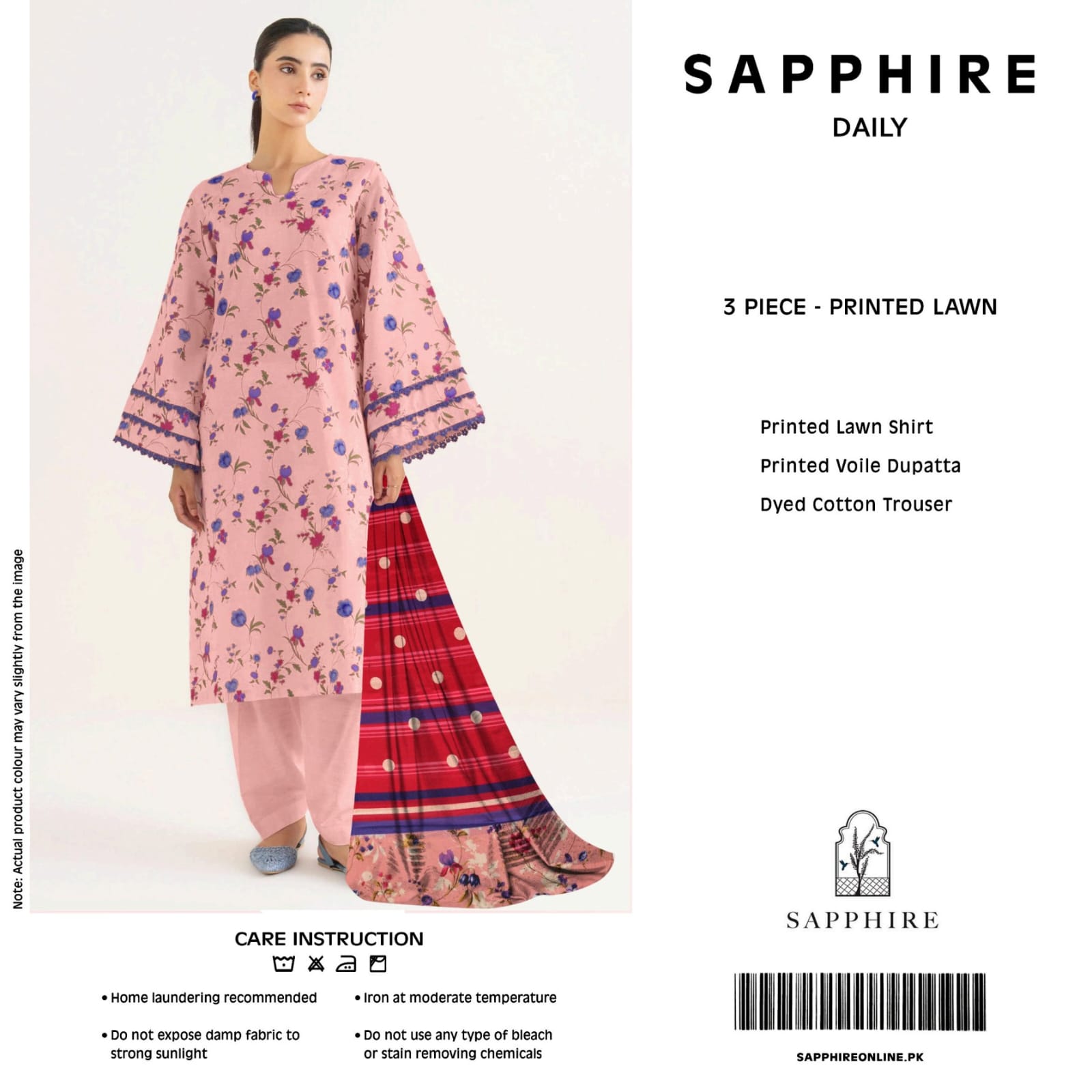 SAPPHIRE 3PC PRINTED LWAN (B.A.F)