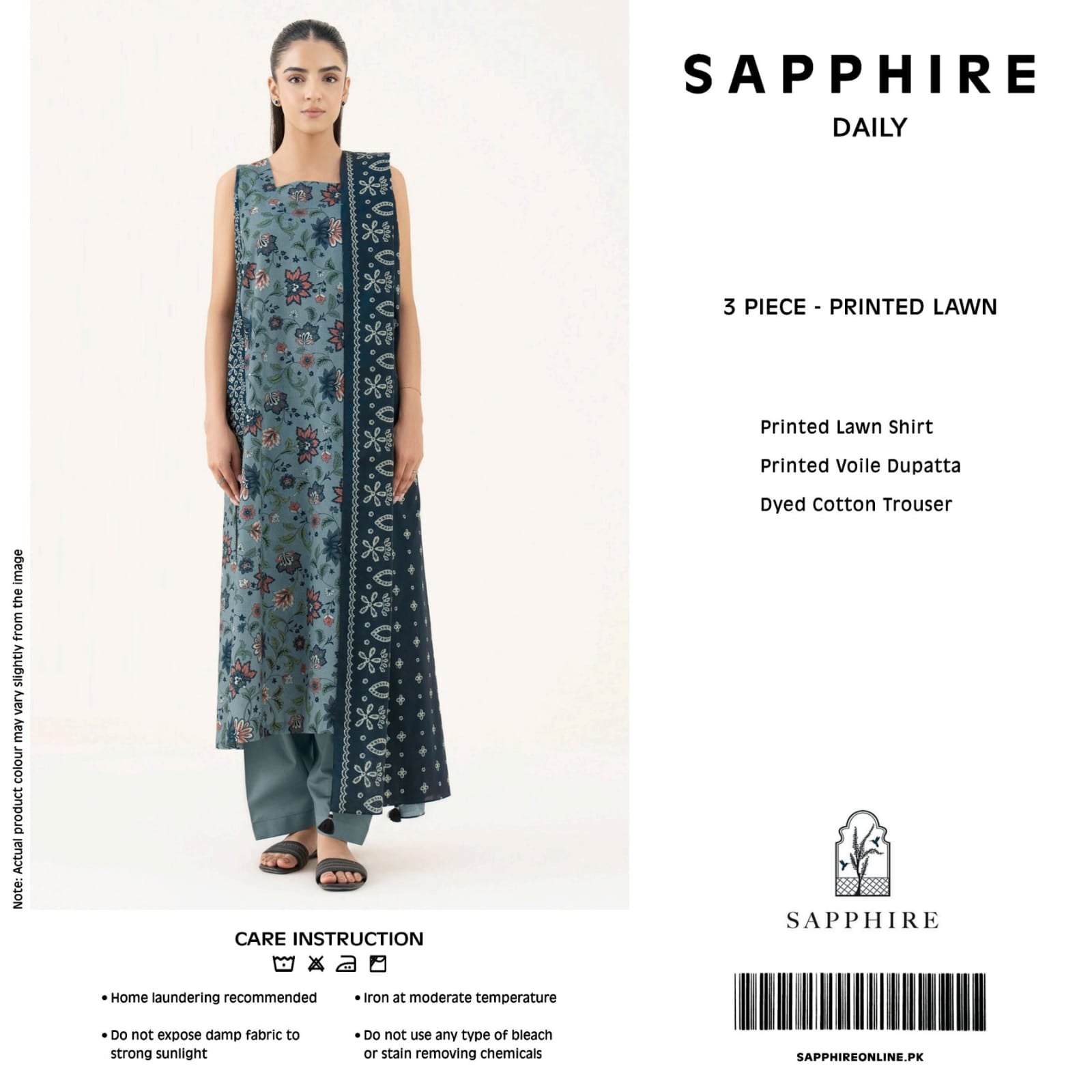 SAPPHIRE 3PC PRINTED LWAN (B.A.F)