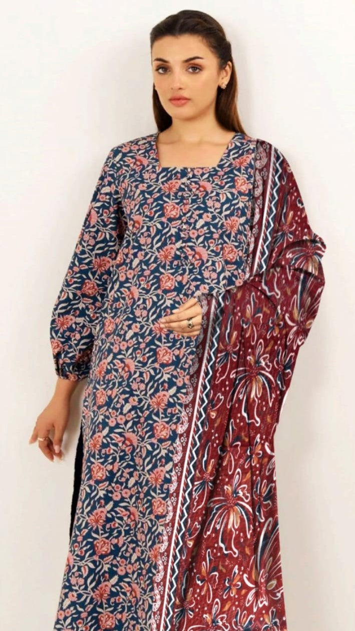 SAPPHIRE 3PC PRINTED LWAN (B.A.F)