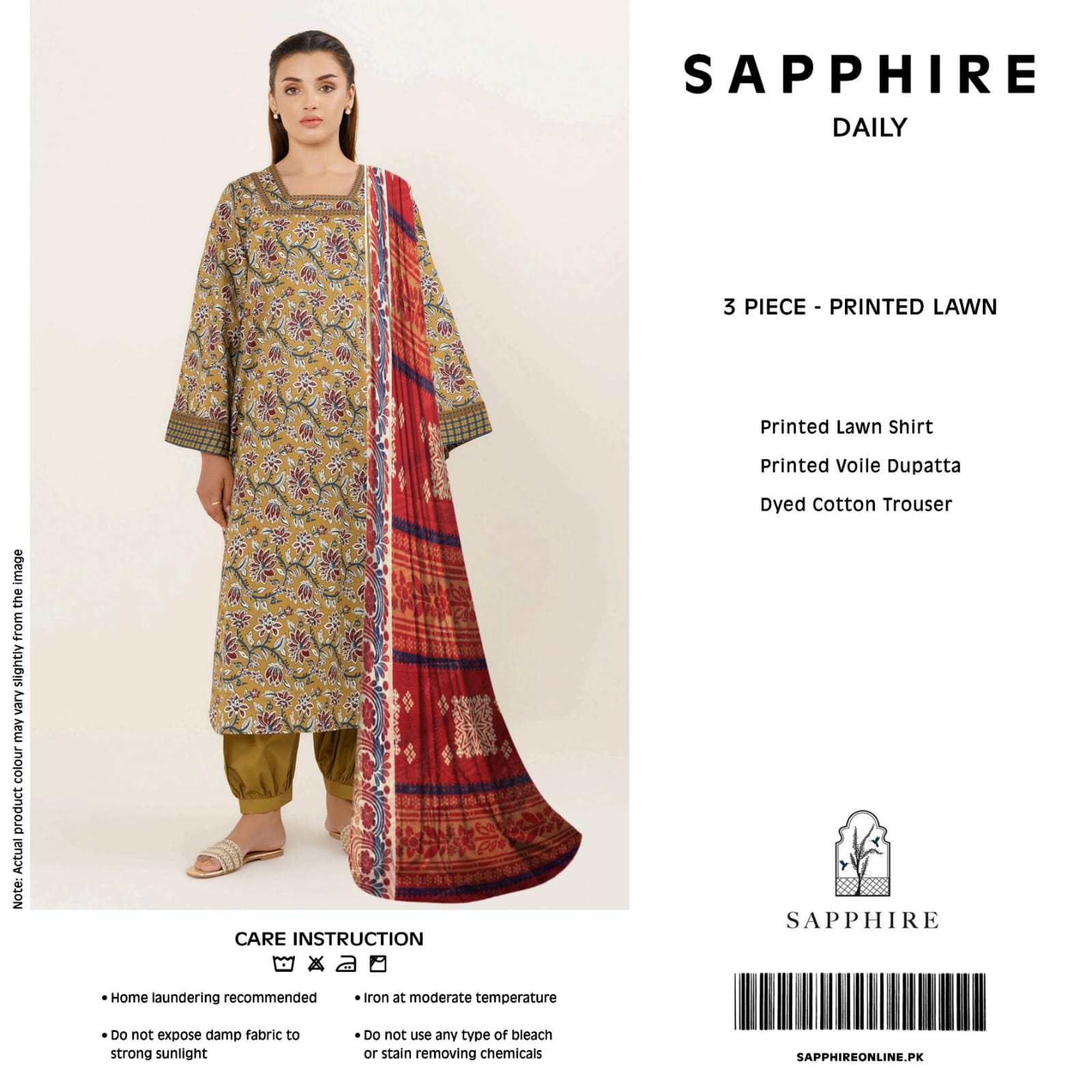SAPPHIRE 3PC PRINTED LWAN (B.A.F)