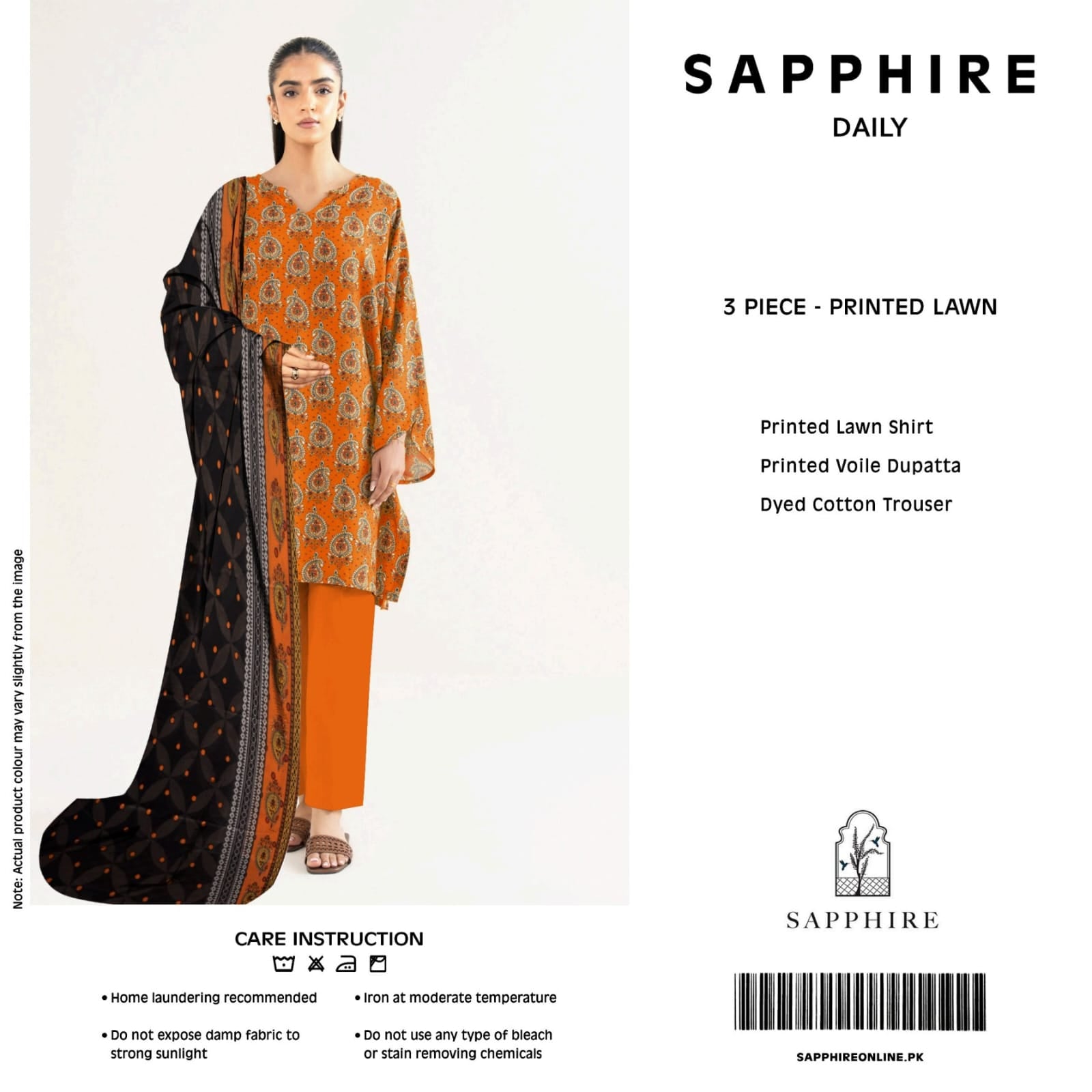 SAPPHIRE 3PC PRINTED LWAN (B.A.F)