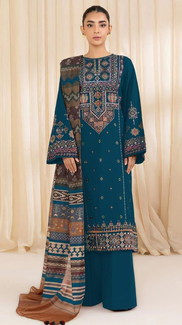 SAPPHIRE 3PC EMBROIDERY LWAN (N.F)